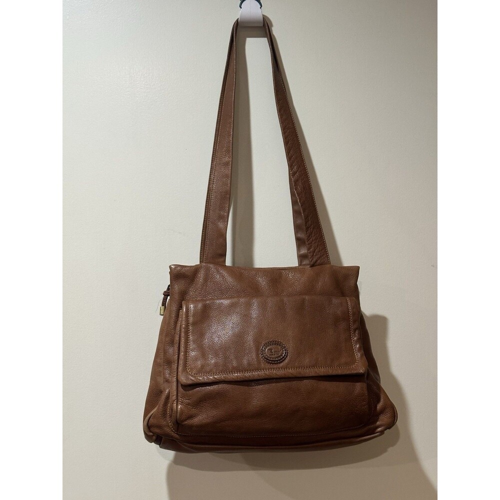 Rossi Florence Brown Leather Firenze Made in Italy 15x11” Shoulder Bag Handbag